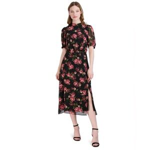 NWT Julia Jordan Floral Mock Neck Ballon Sleeve Mid Dress 👗
